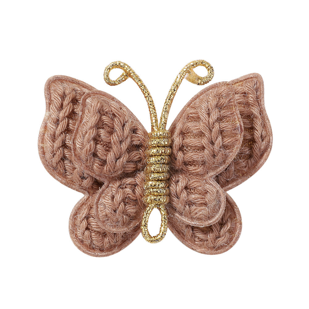 Wholesale Handmade Wool Knitting and Winding Children's Butterfly Hairpins